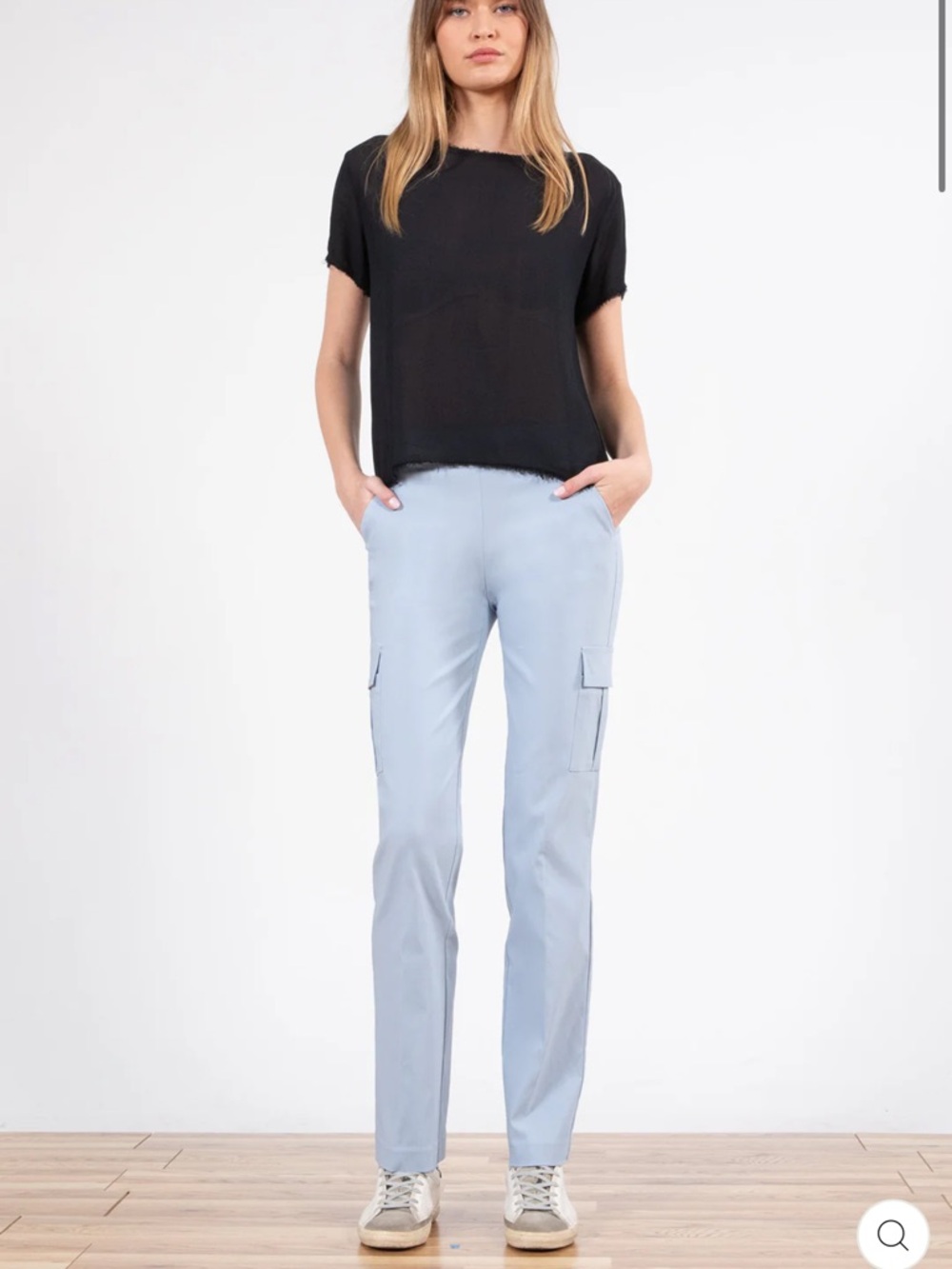Avenue Montaigne Light Blue Cargo Straight-Leg Pants sz 0 #W3